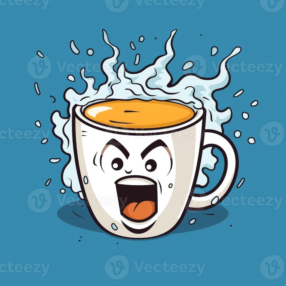 ai gerado uma quadrinho xícara de café logotipo. generativo ai foto