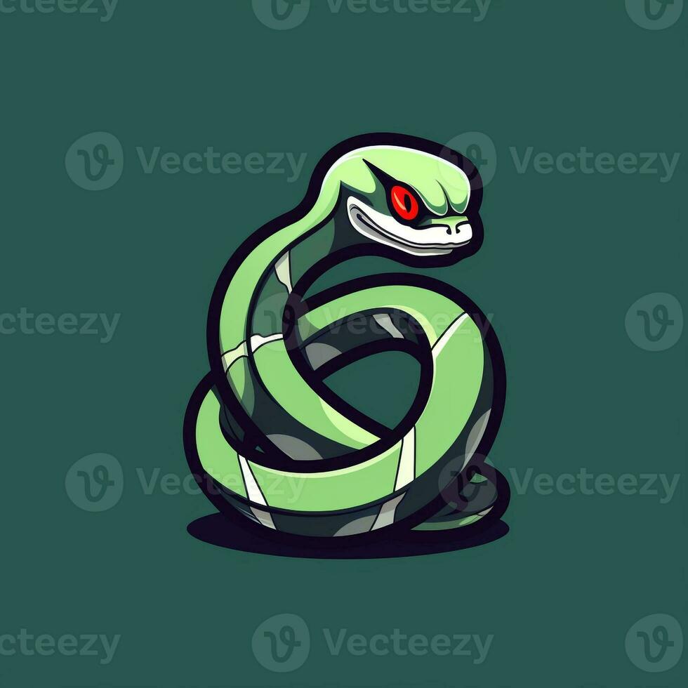 ai gerado uma quadrinho serpente logotipo. generativo ai foto