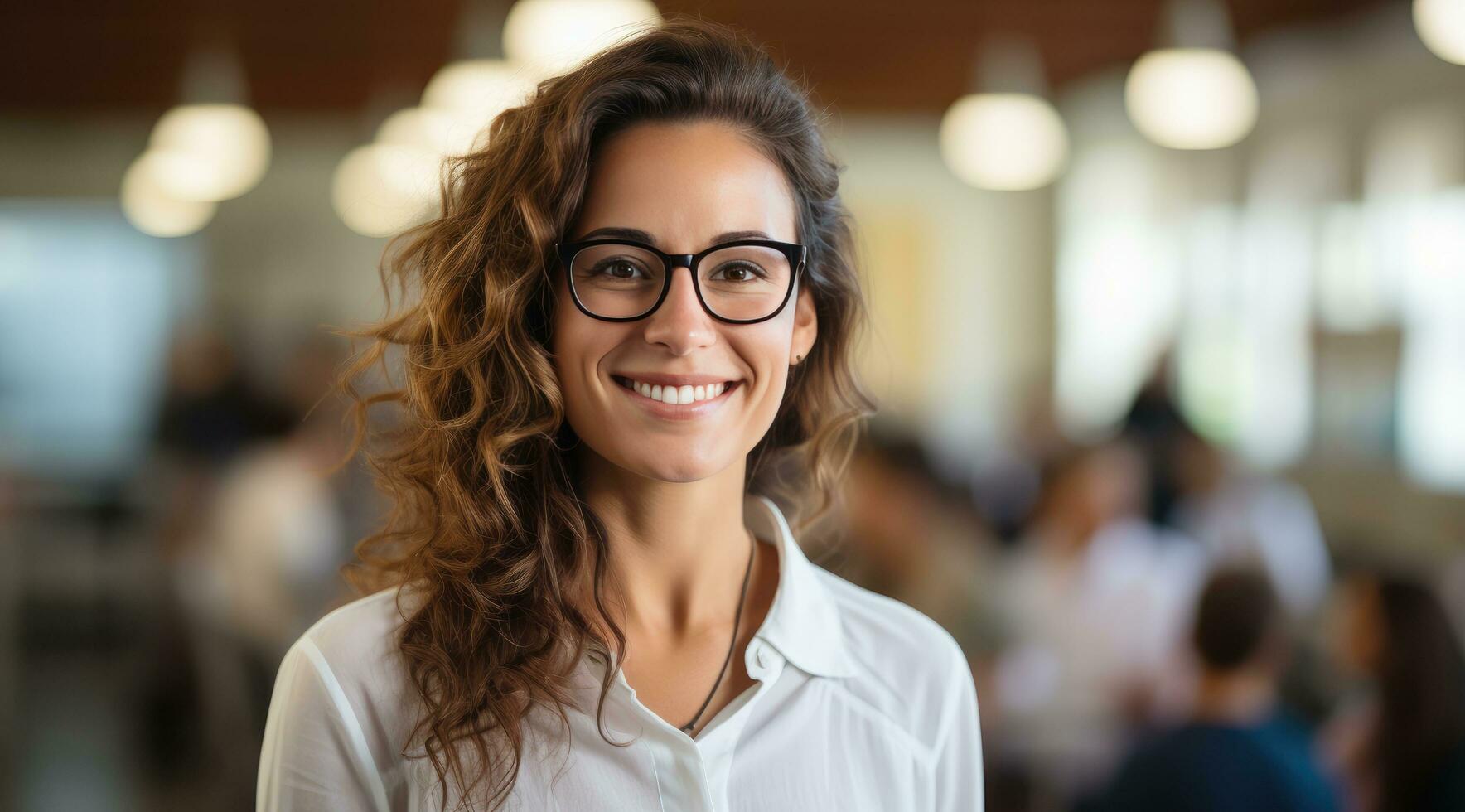 ai gerado médico escola fêmea professor dentro uma Sala de aula sorridente e sorridente foto