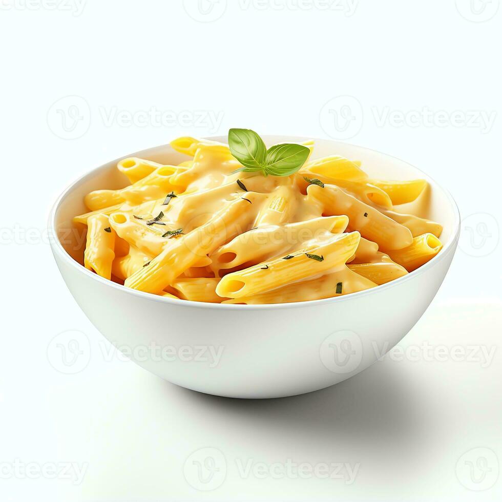 ai gerado Macarrão Penne massa com derretido queijo real foto fotoreal