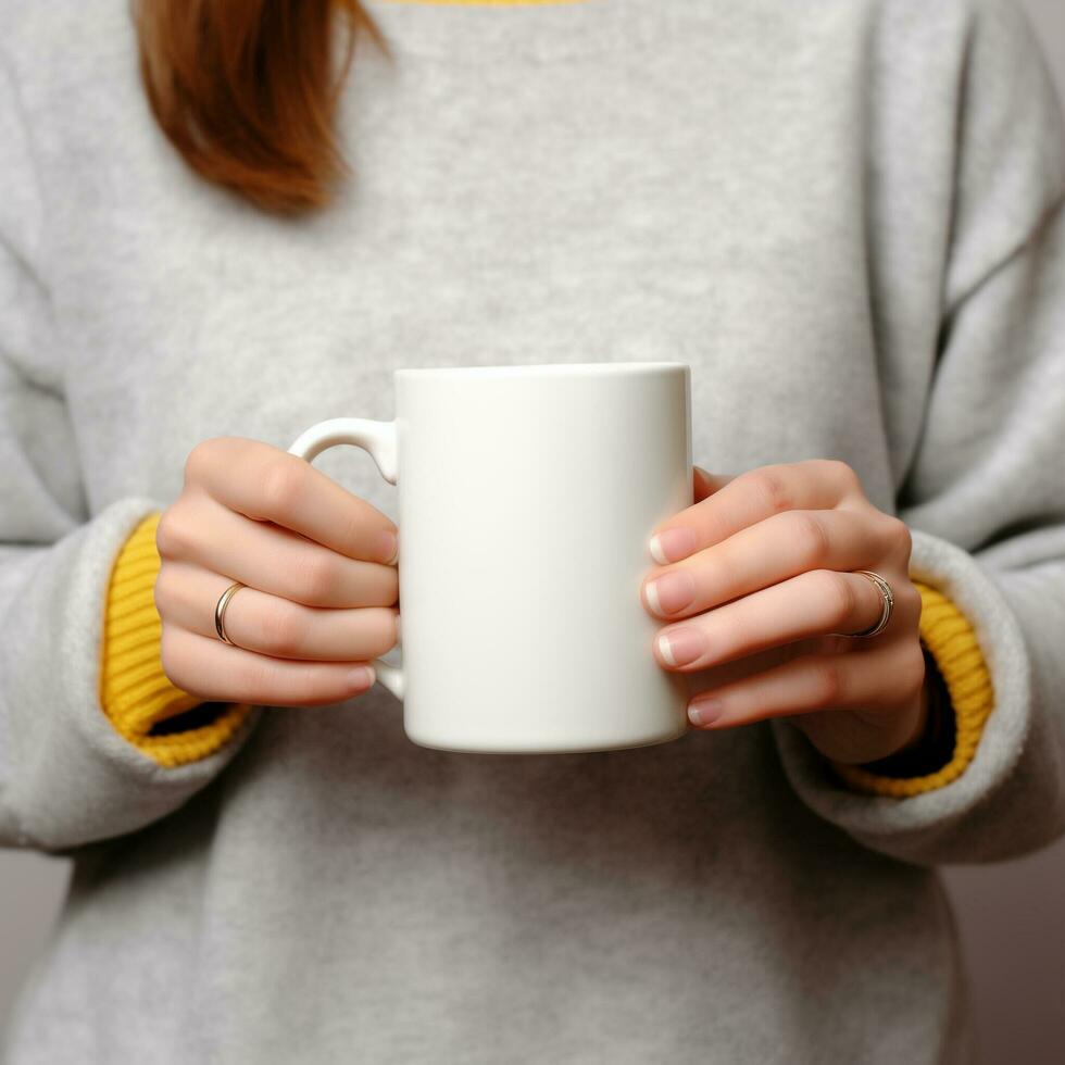 ai gerado coleção do caneca maquetes pronto para exibindo pod poster ilustrações foto