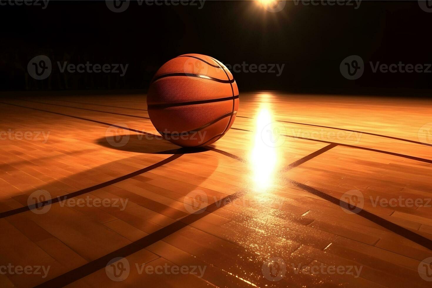 ai gerado basquetebol bola em uma Sombrio fundo. neural rede ai gerado foto