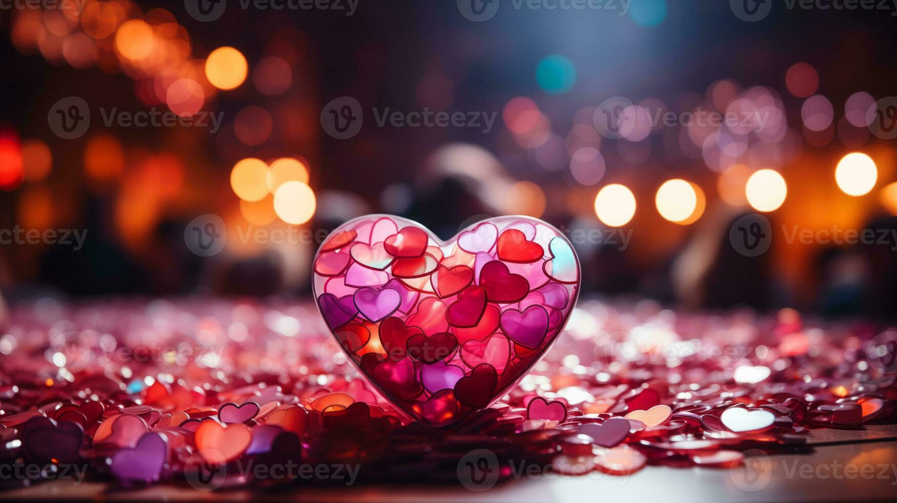ai gerado em forma de coração caixa com lindo flores em Sombrio fundo. espaço para texto. foto