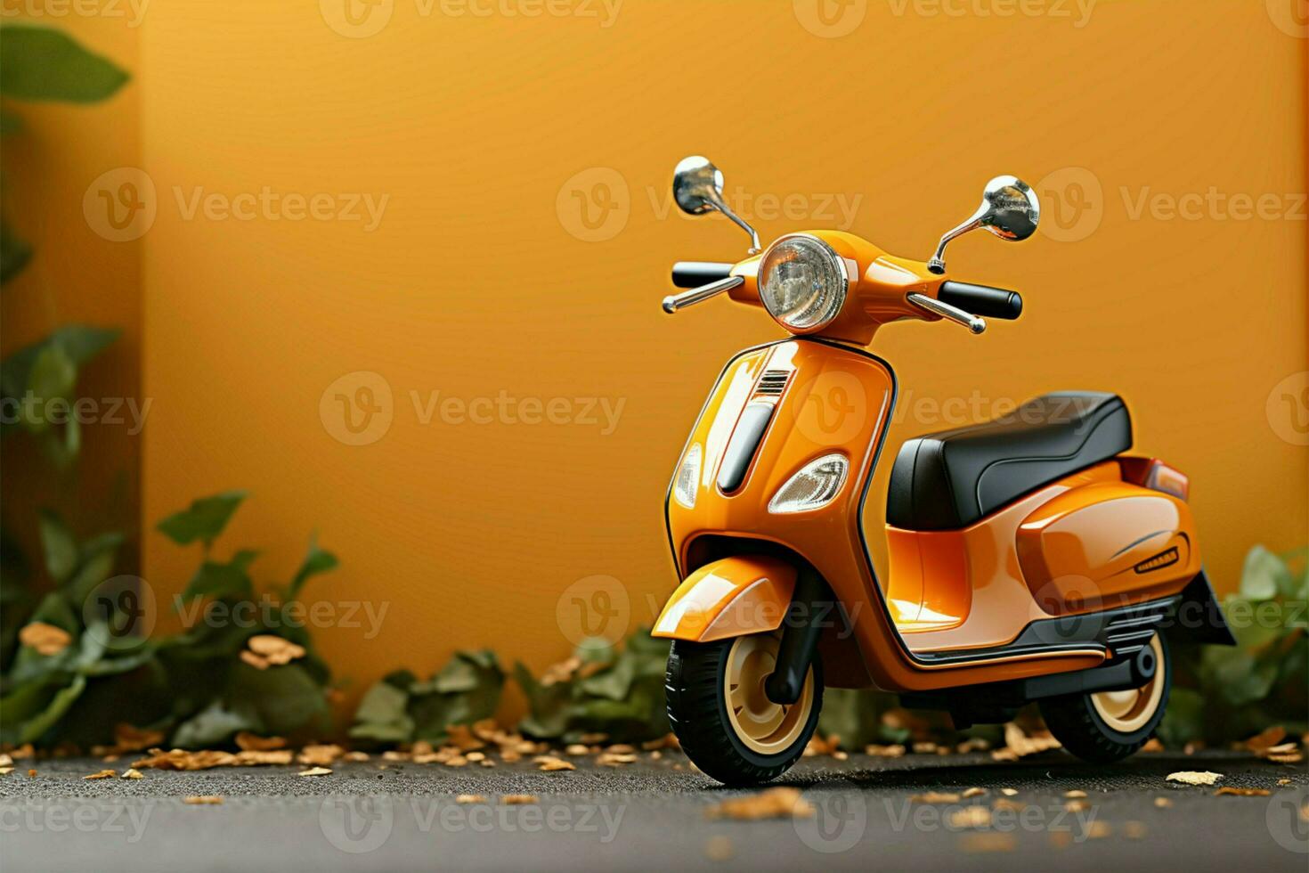 ai gerado mini moto carro motorista brinquedo em motocicleta, Relva fundo Diversão foto