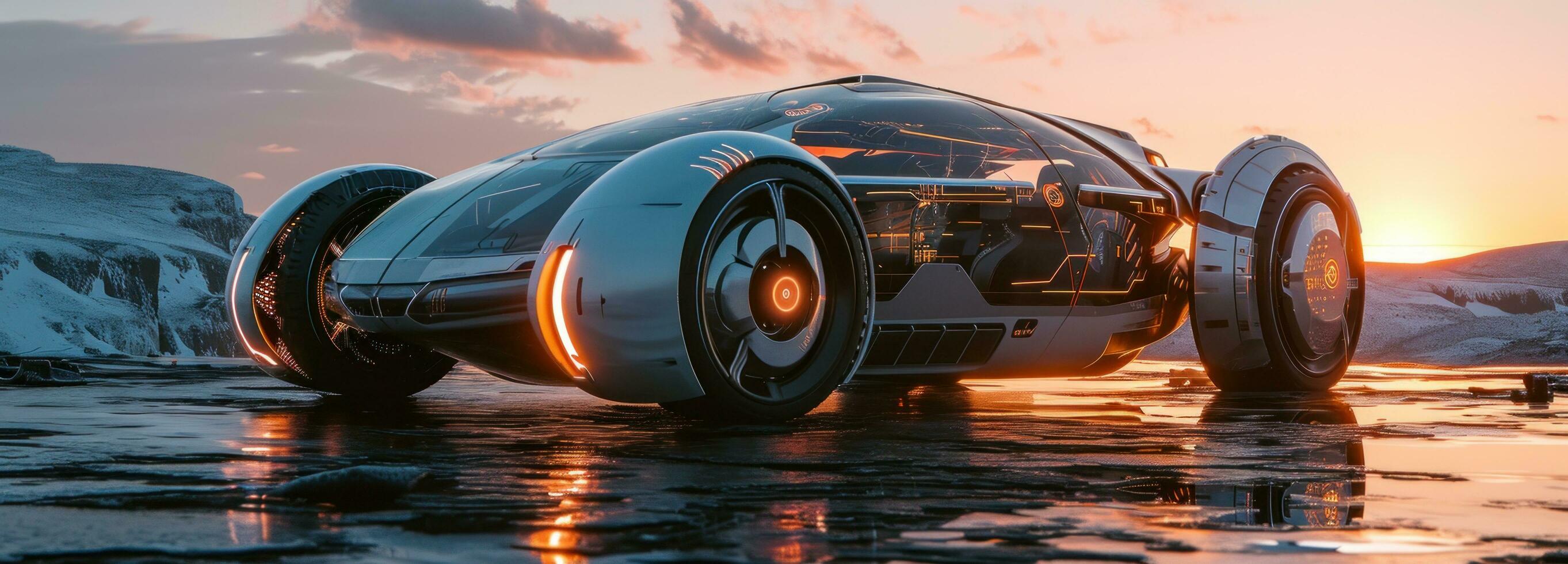 ai gerado futurista elétrico carro foto