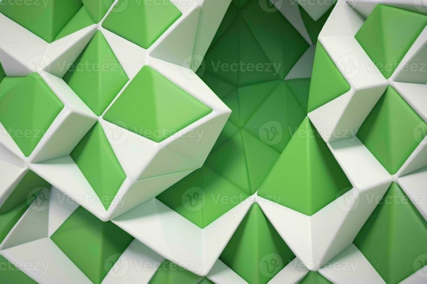 ai gerado 3d Renderização luxo verde e branco abstrato fundo. pró foto