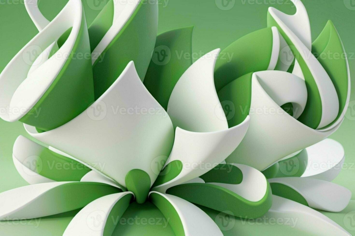 ai gerado 3d Renderização luxo verde e branco abstrato fundo. pró foto