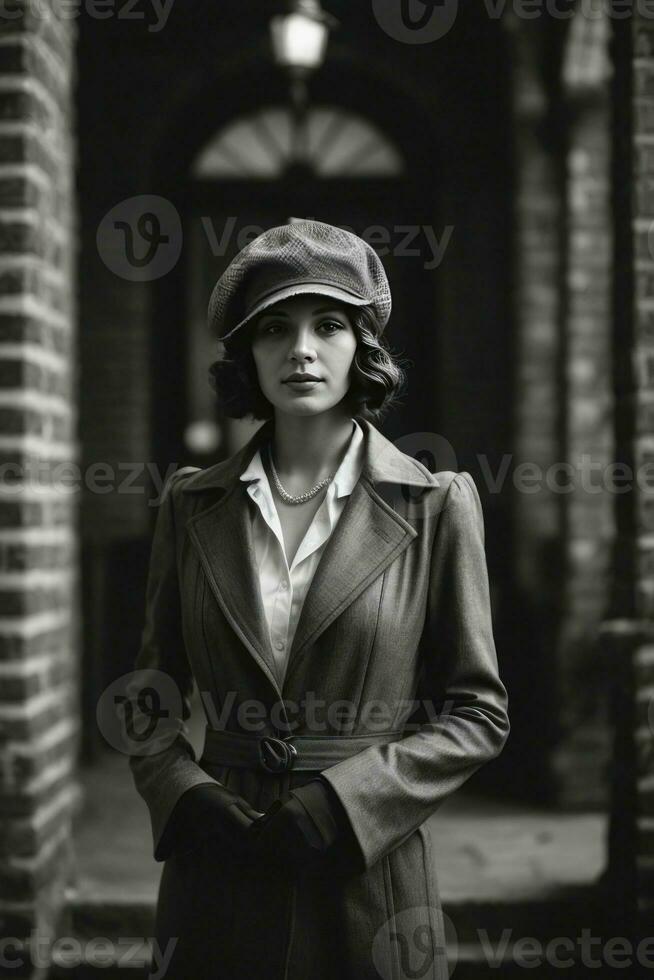 ai gerado vintage glamour, posando dentro Década de 1920 estilo generativo de ai foto