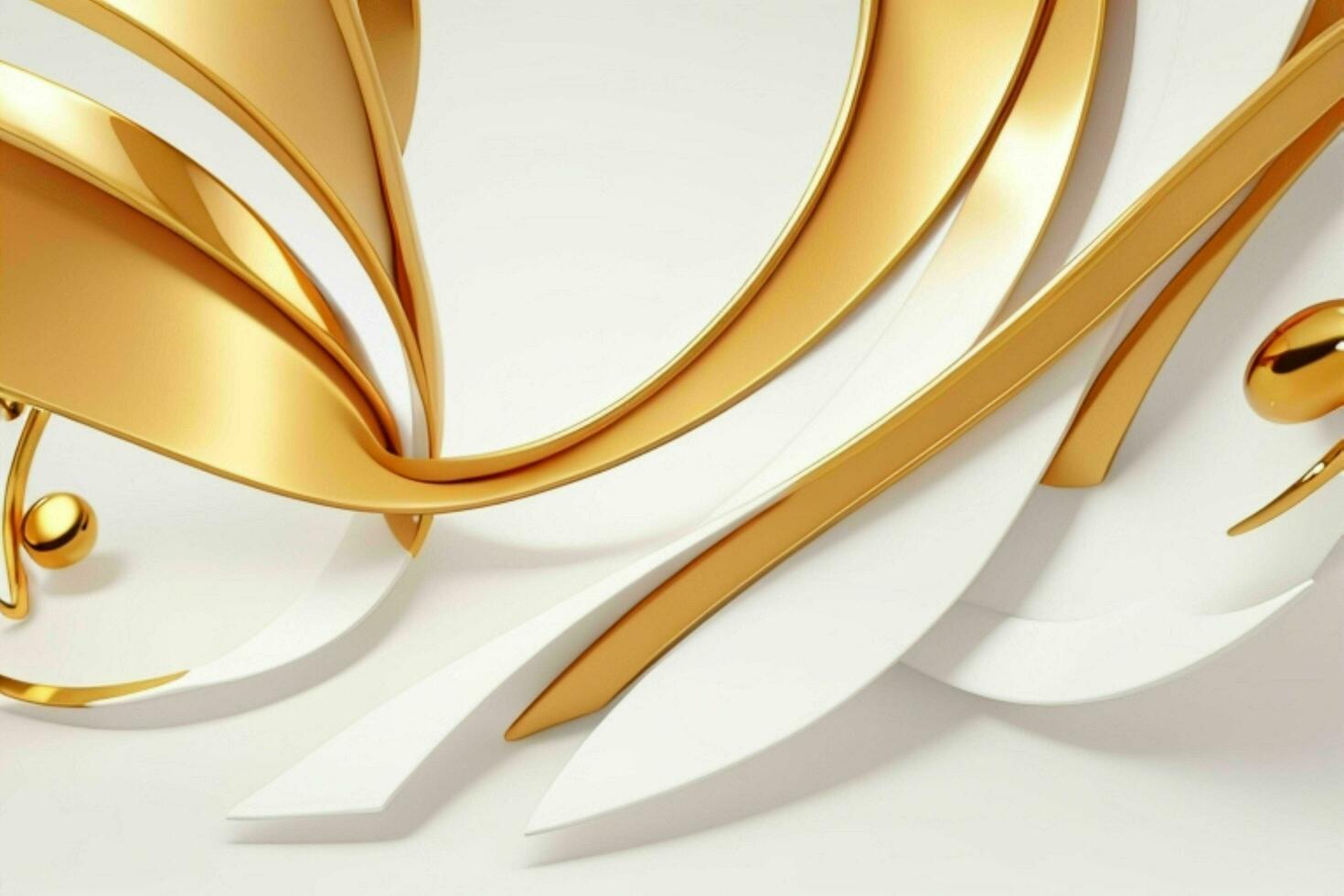 ai gerado 3d Renderização luxo branco e dourado abstrato fundo. pró foto