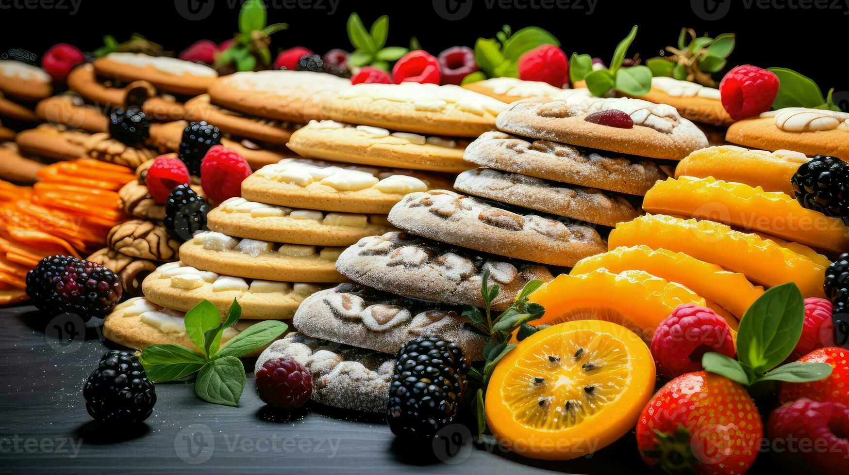 ai gerado padaria pastelaria biscoitos Comida foto