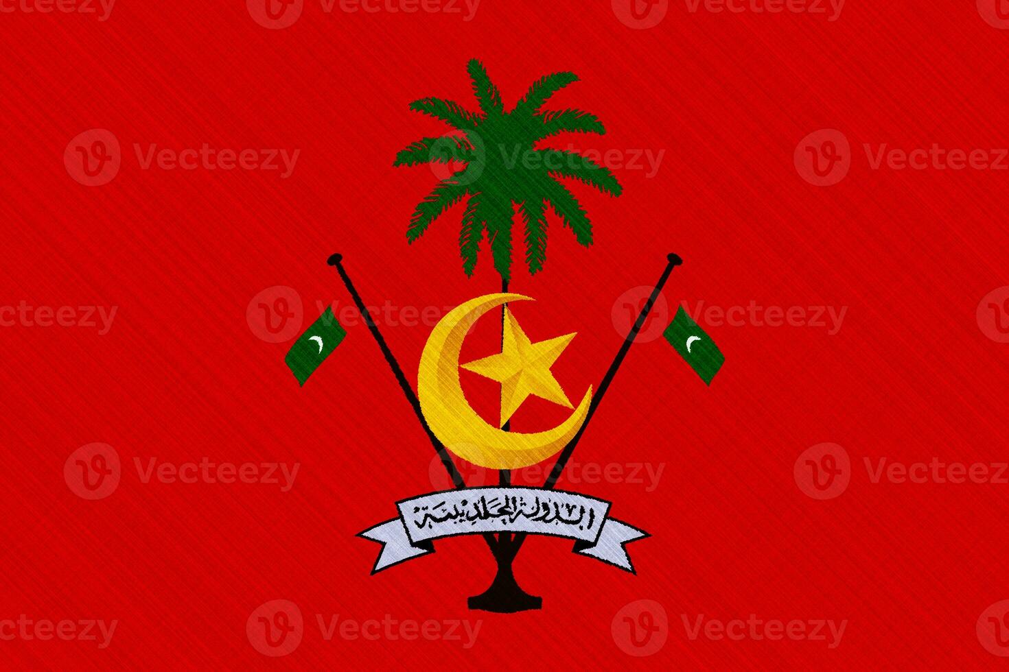 bandeira e casaco do braços do república do Maldivas em uma texturizado fundo. conceito colagem. foto