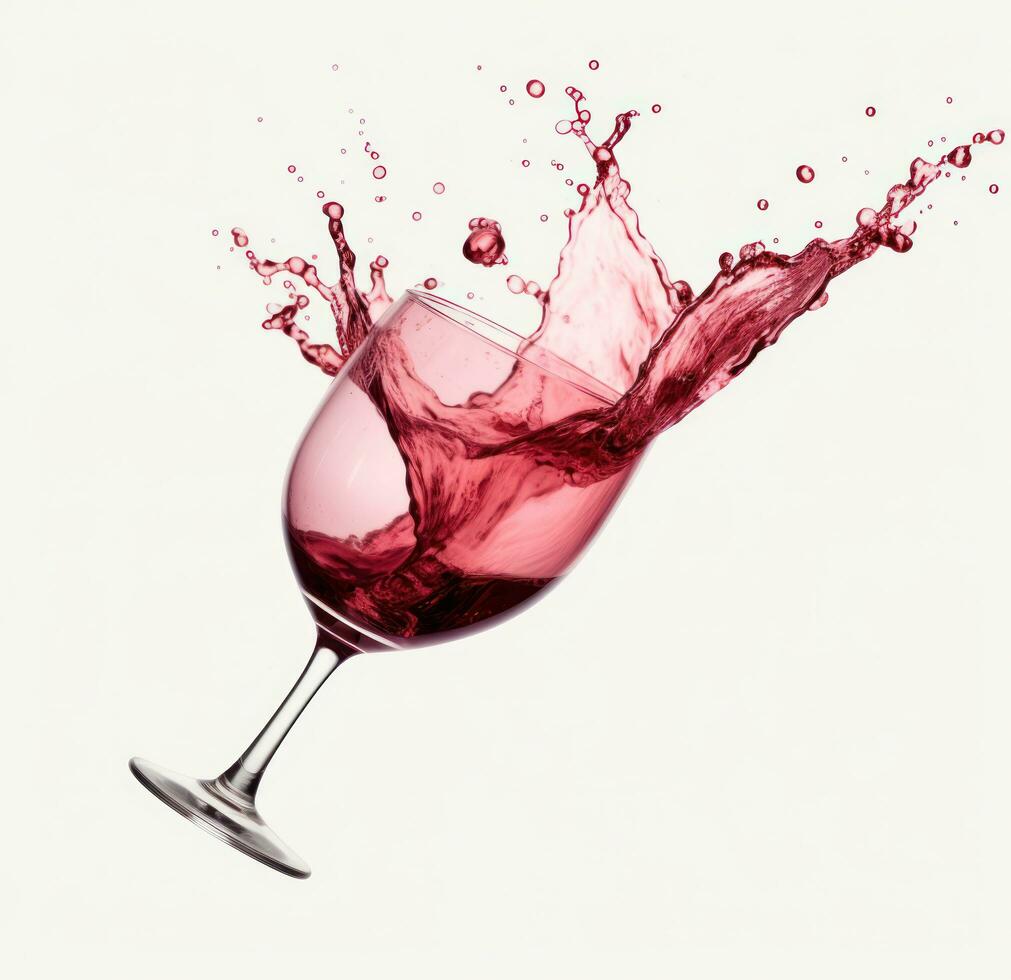 ai gerado vermelho vinho derramando água, foto