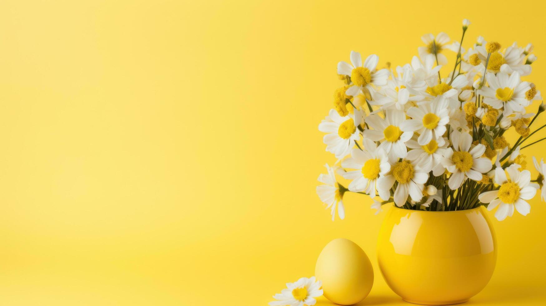 ai gerado uma vibrante Páscoa ovo e flor arranjo foto