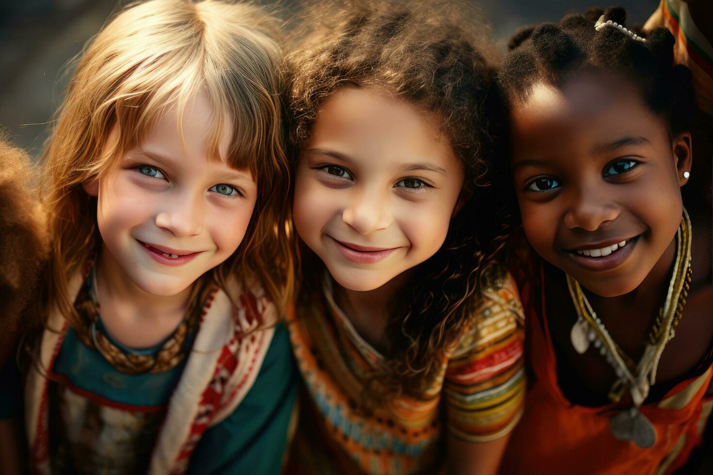ai gerado diversidade étnico crianças foto