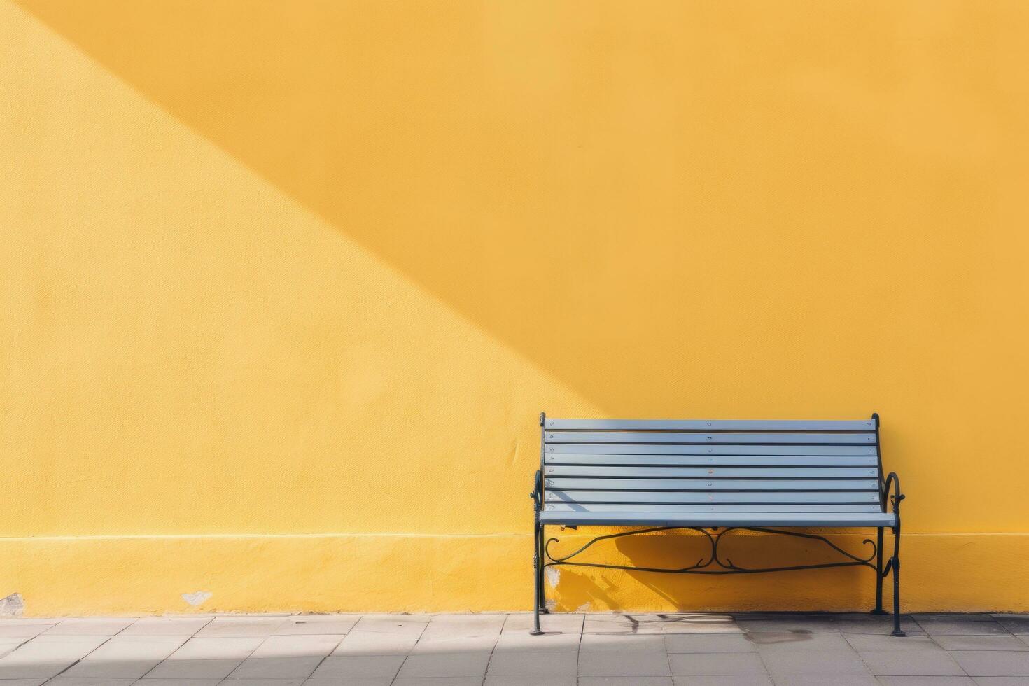 ai gerado bicicleta estacionado Próximo para uma amarelo parede foto