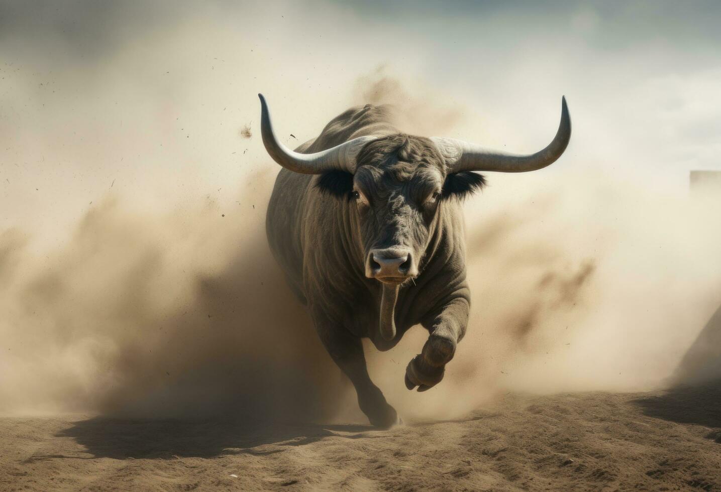 ai gerado touro às tourada dentro Mallorca foto