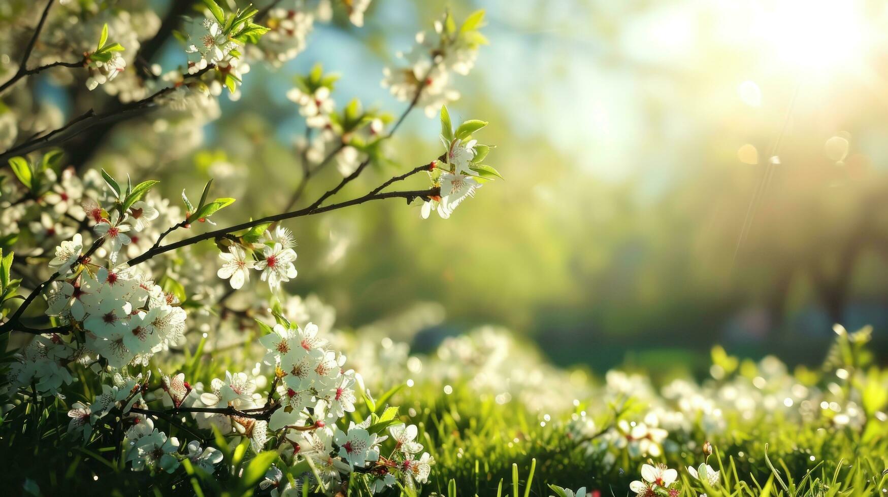 ai gerado natural Primavera fundo com cópia de espaço foto