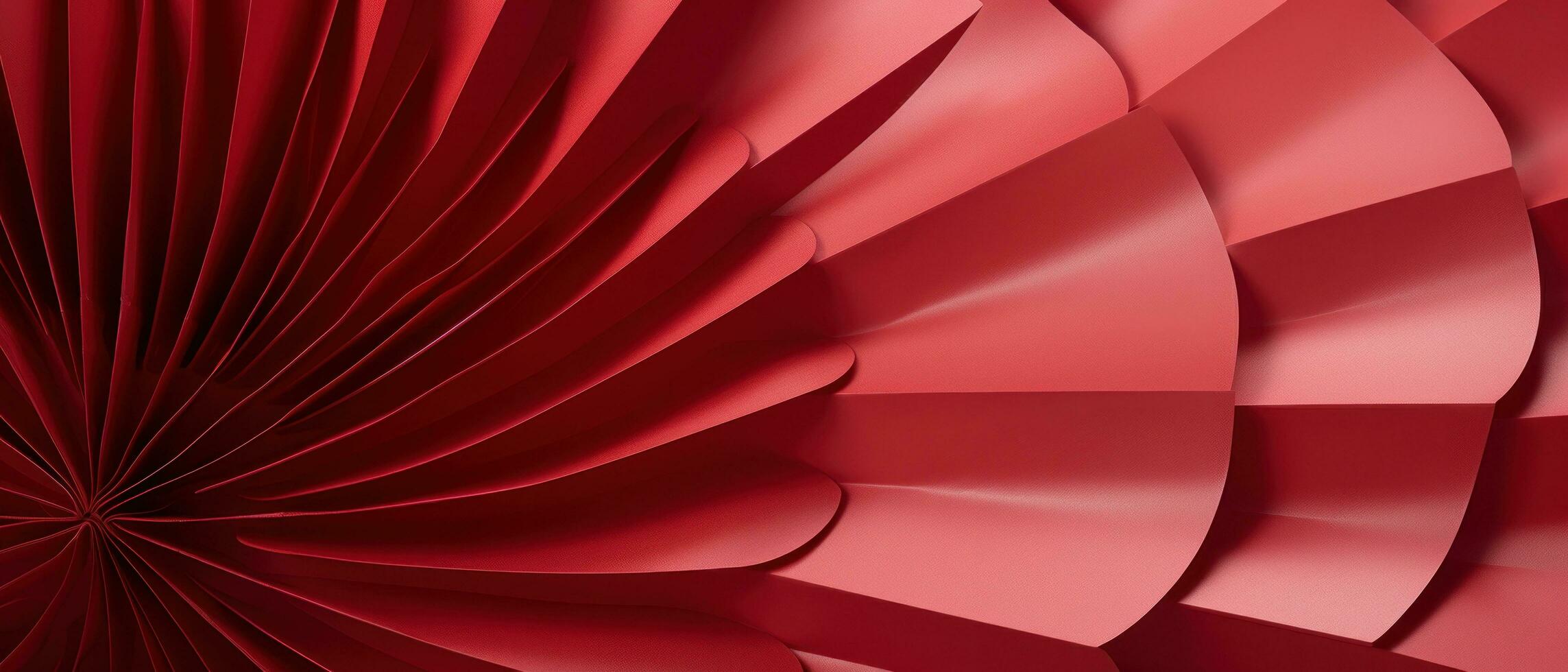 ai gerado a imagem com de várias vermelho papel ventilador lâminas em uma branco fundo, foto