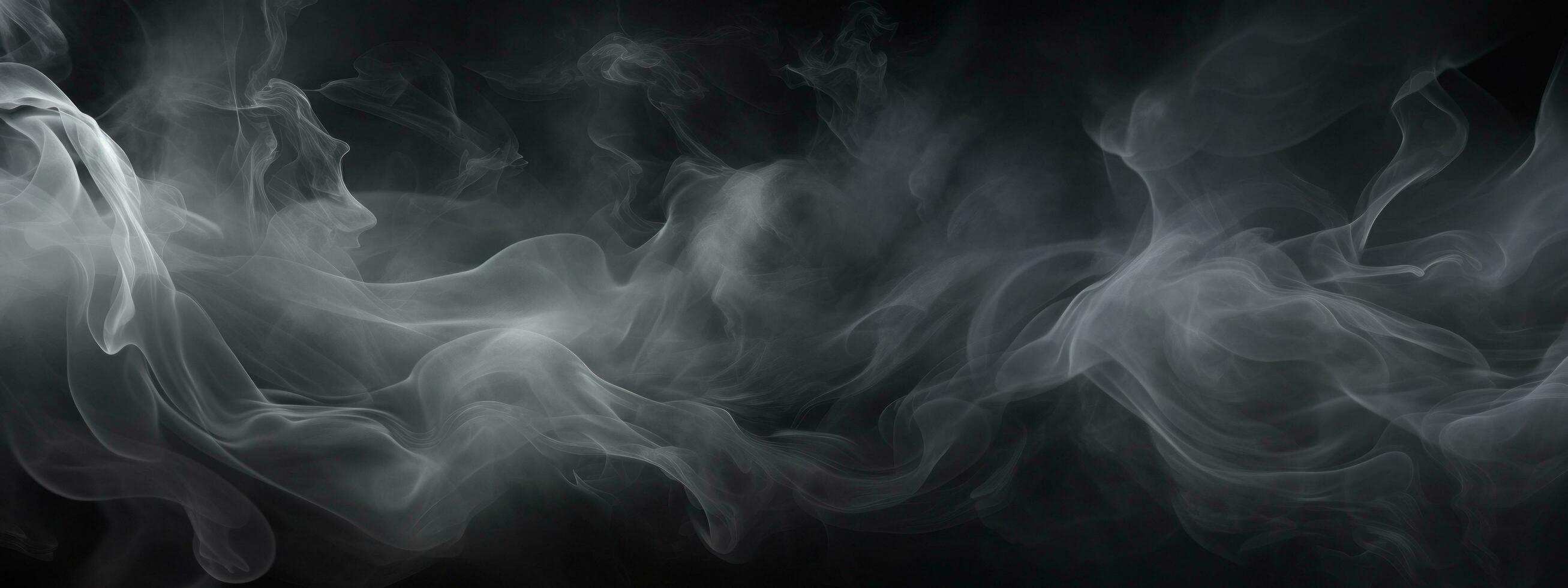 ai gerado Preto e branco fumaça com chamas vôo por aí dentro uma Sombrio quarto foto