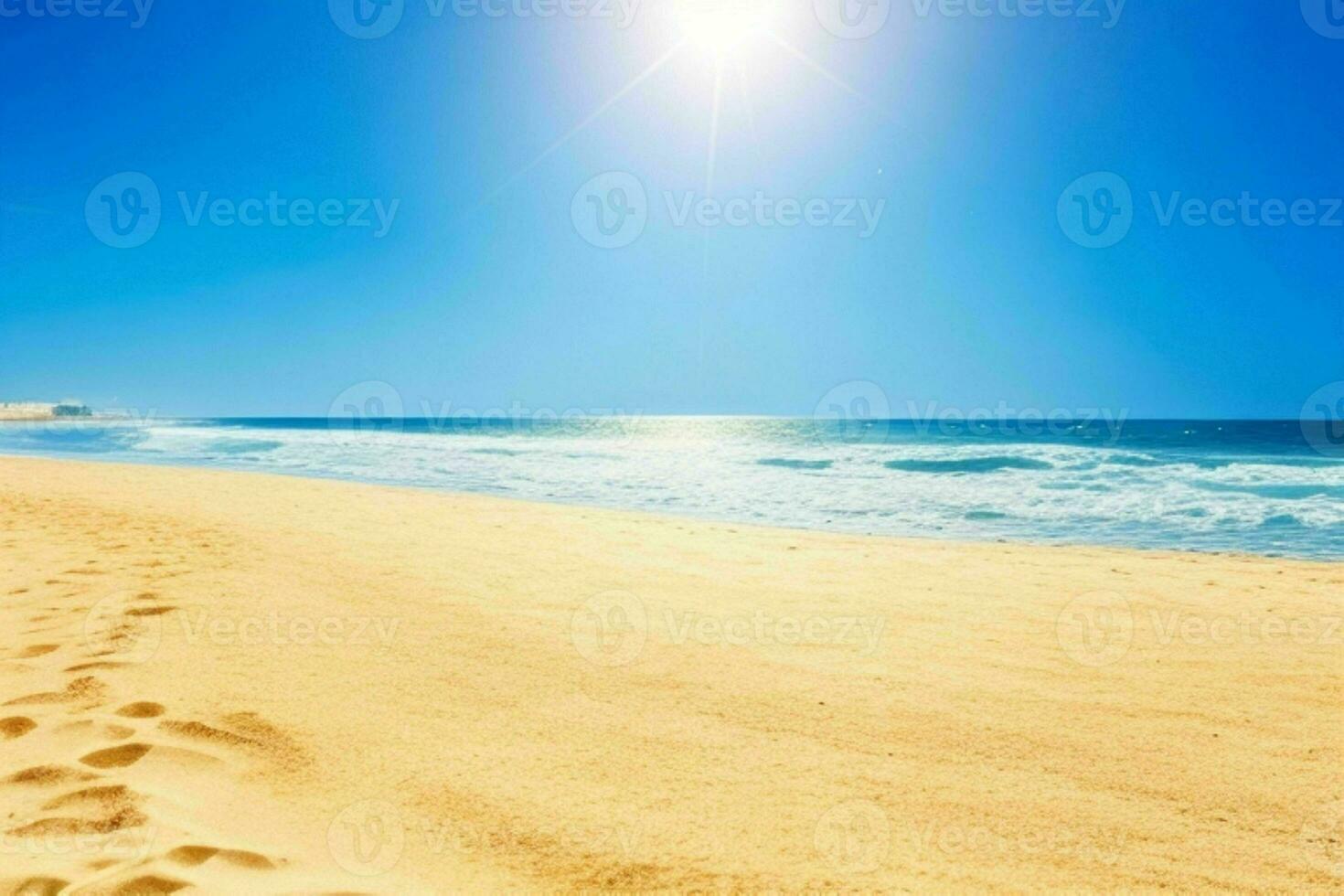 ai gerado céu e areia do a de praia. pró foto