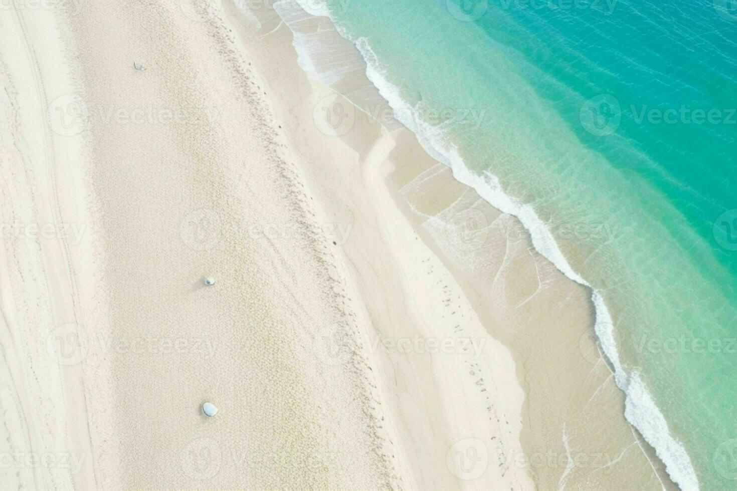 ai gerado aéreo Visão do a tropical de praia e oceano. pró foto