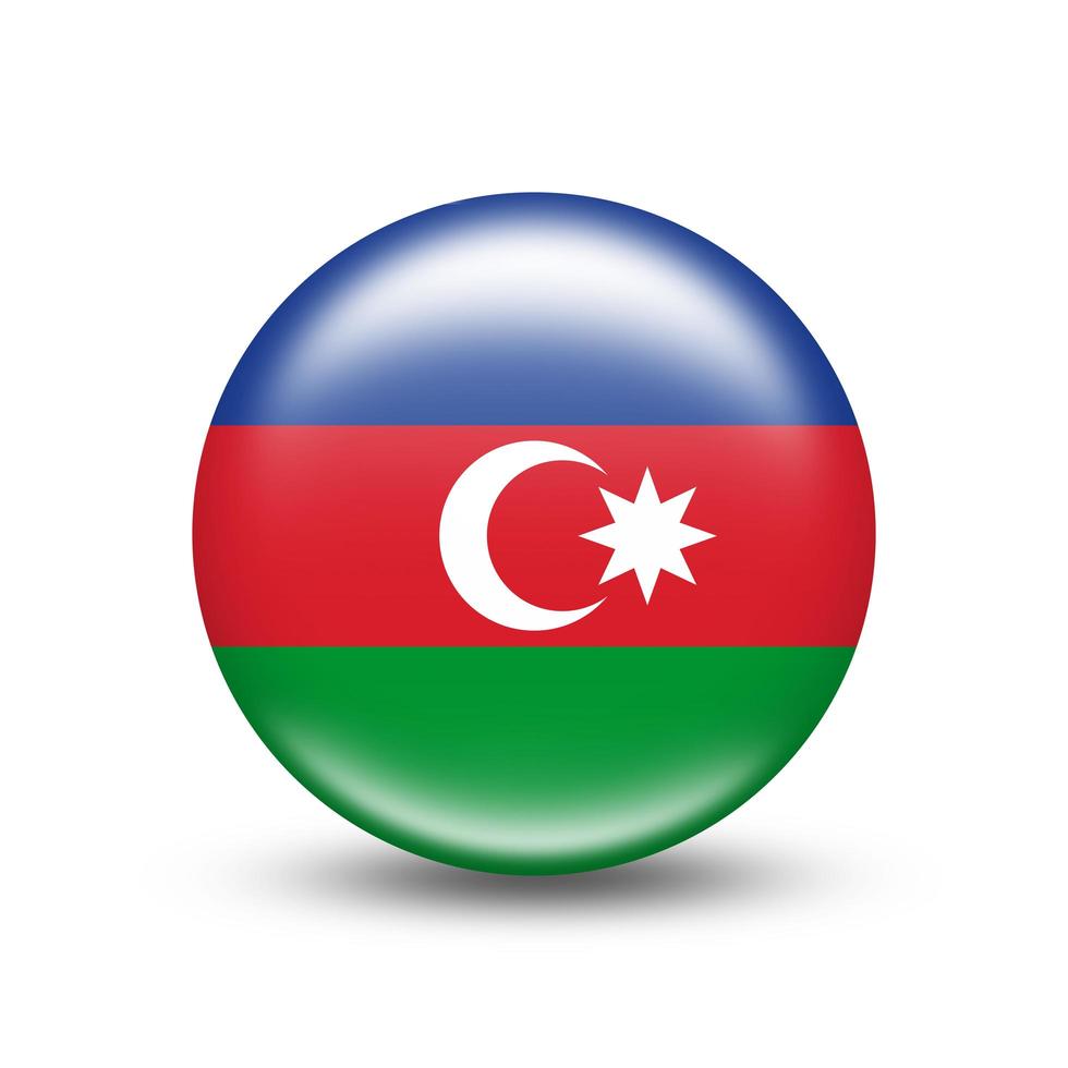 bandeira do país do azerbaijão em esfera com sombra foto