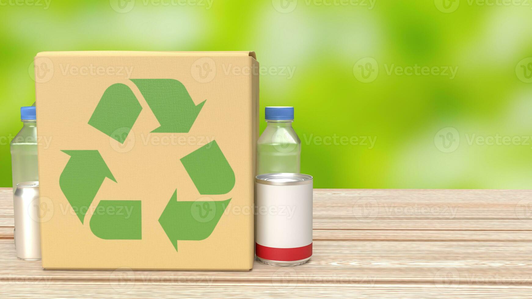 a reciclar caixas para eco conceito 3d Renderização. foto