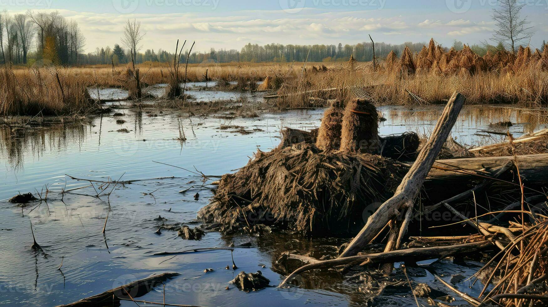 ai gerado biodiversidade água fresca pântano panorama foto