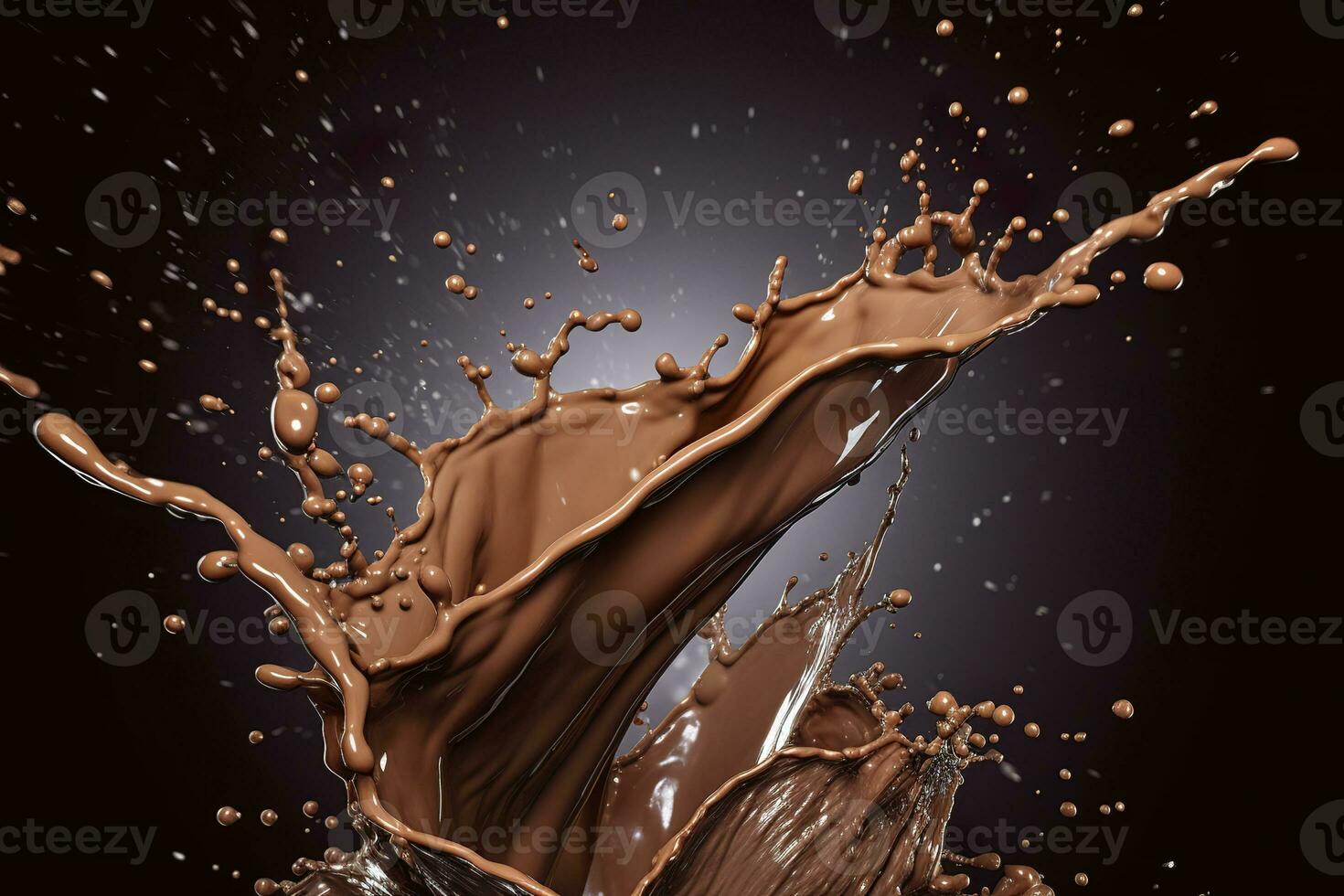 ai gerado respingo do chocolate ou cacau. generativo ai foto