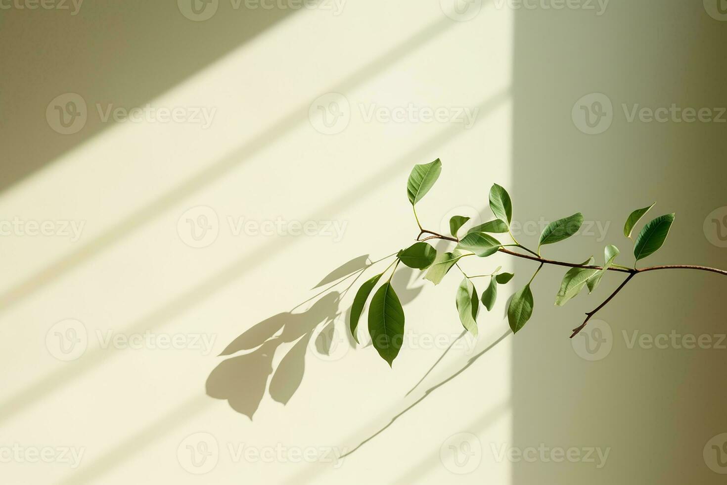 ai gerado uma plantar com folhas em uma verde superfície foto