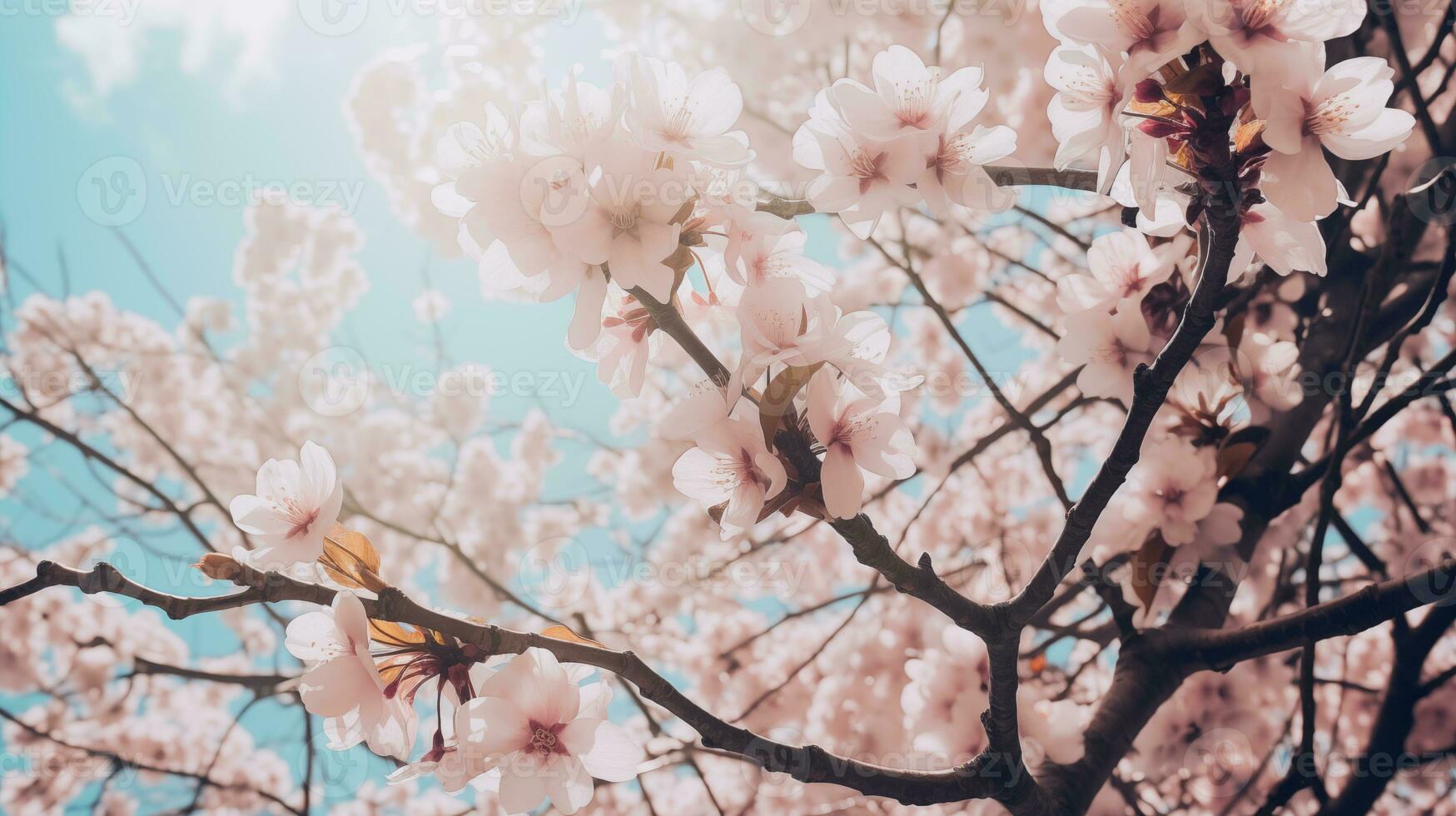 ai gerado uma foto do cereja Flor árvore às floresce