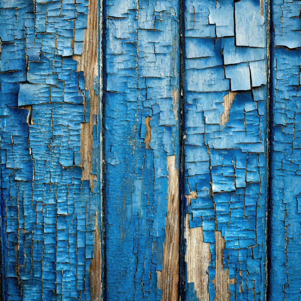 ai gerado velho azul pintado madeira textura fundo foto