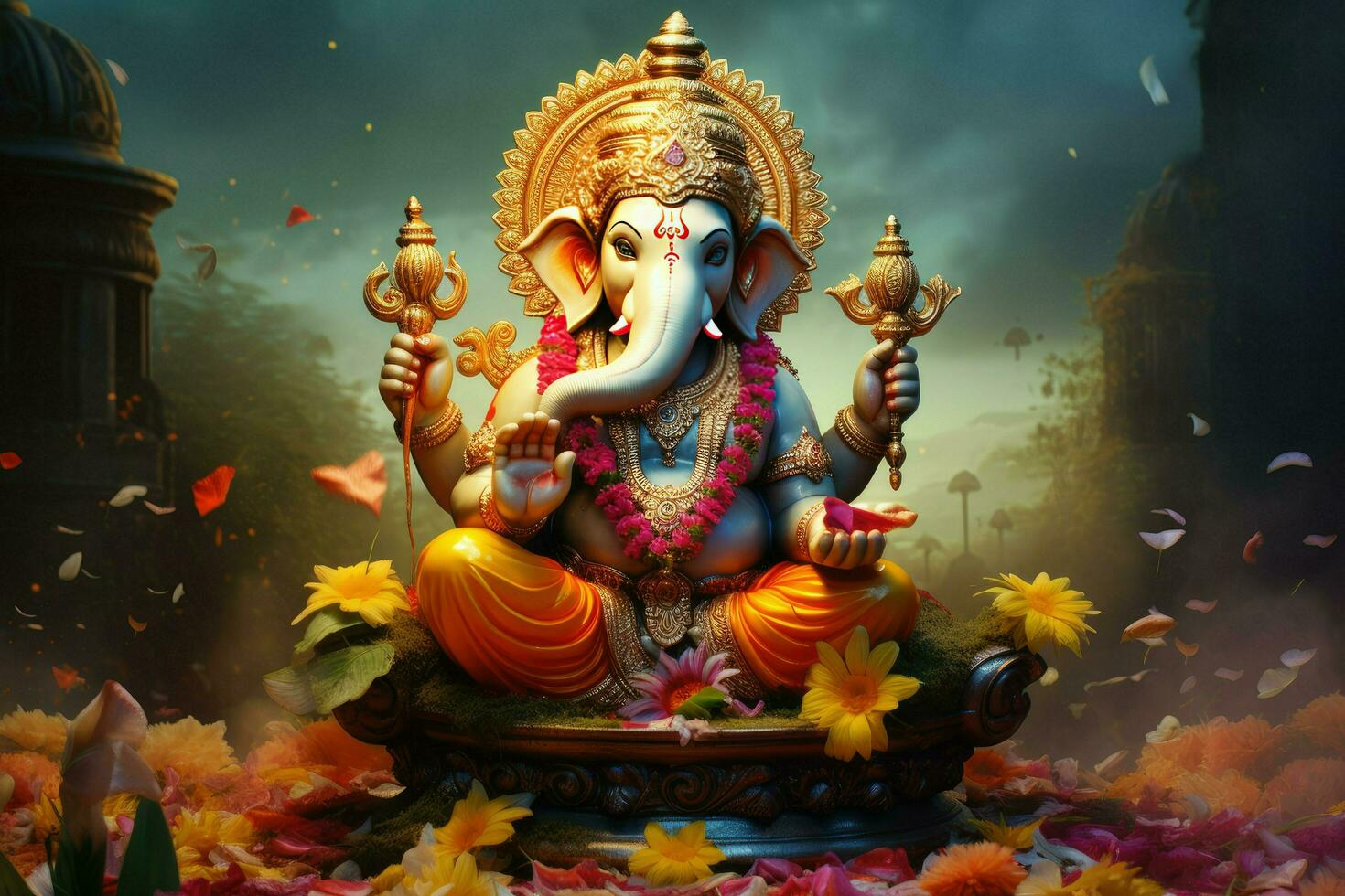 ai gerado lindo senhor ganesh ai gerado foto