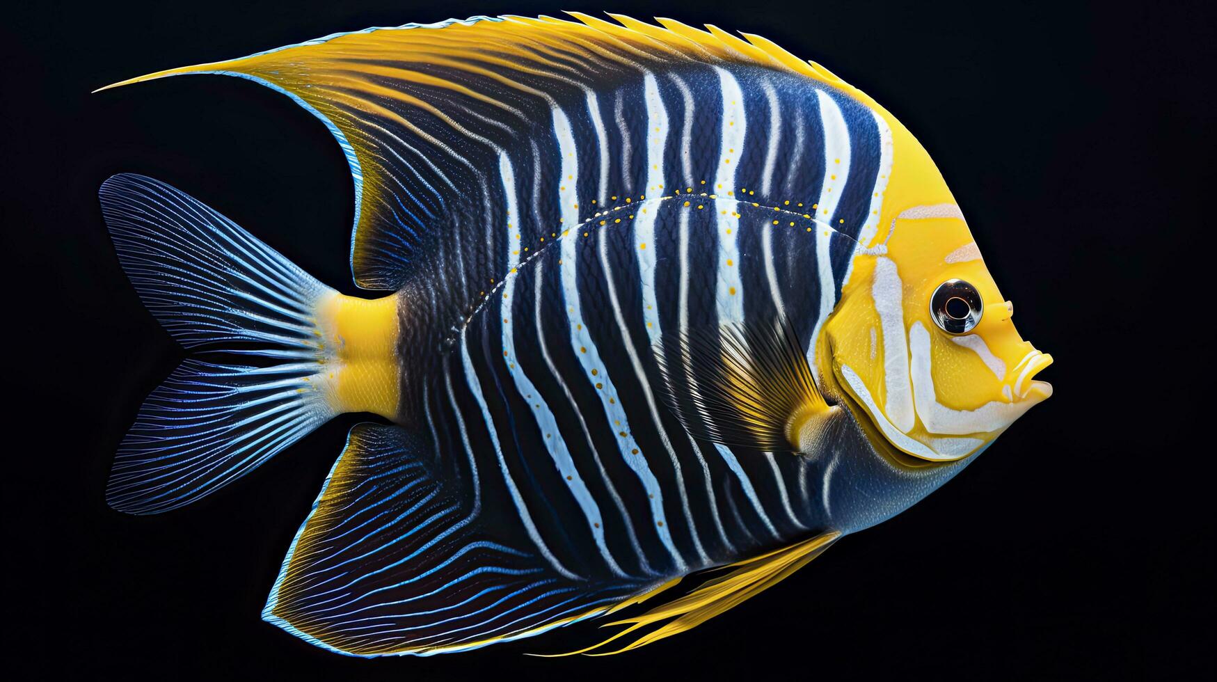 ai gerado colorida anjo peixe dentro a oceano foto