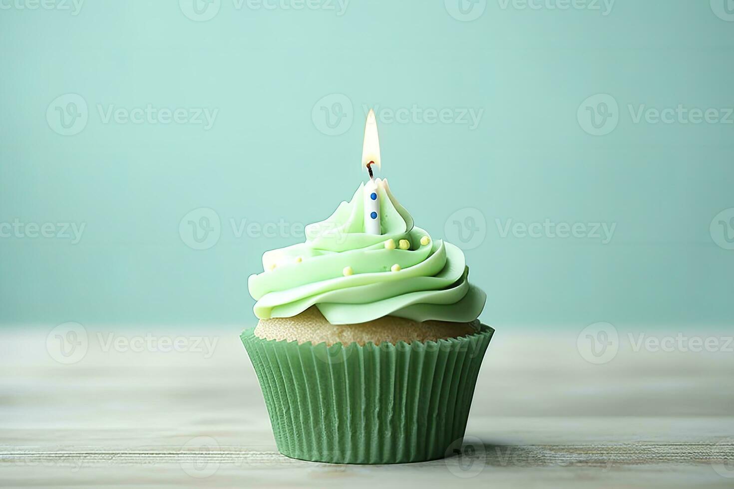 ai gerado feliz aniversário Bolinho com vela. ai gerado foto