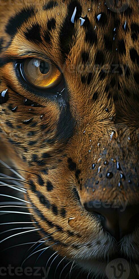 ai gerado leopardo macro fotografia. ai gerado foto