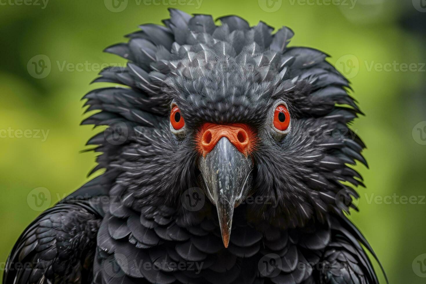 ai gerado uma beautful vermelho atado Preto cacatua. ai gerado foto