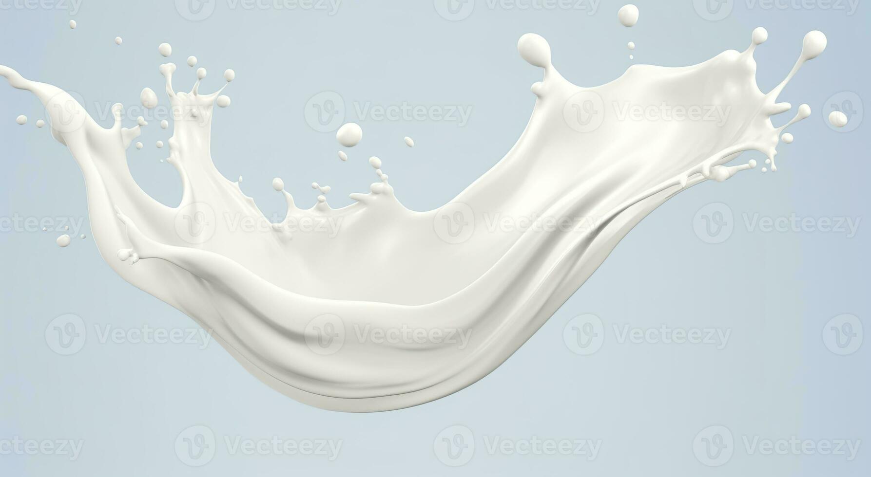 ai gerado branco leite respingo isolado em fundo, líquido ou iogurte respingo, 3d ilustração. generativo ai foto