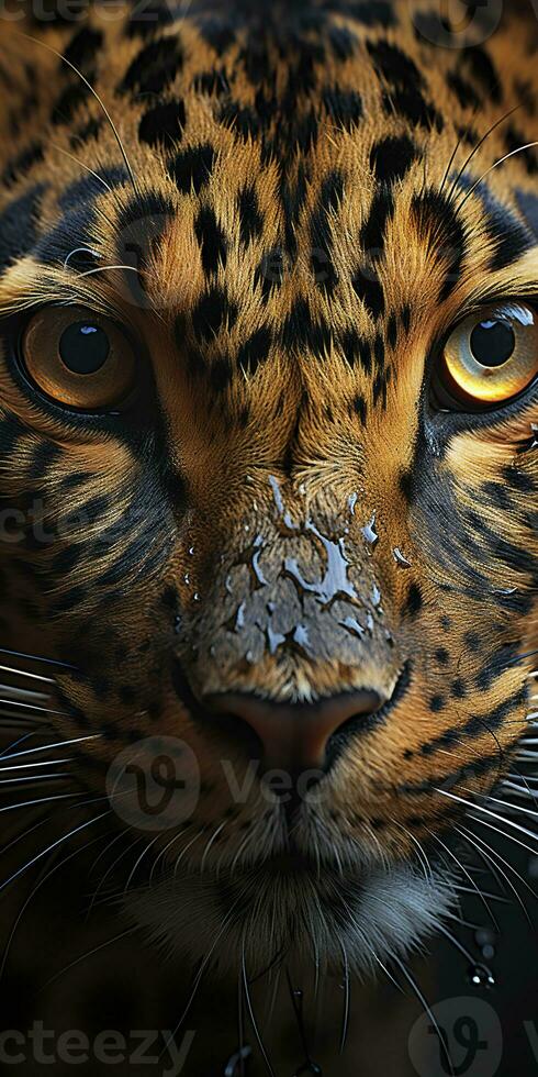 ai gerado leopardo macro fotografia. ai gerado foto