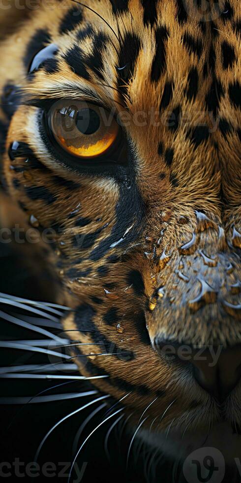 ai gerado leopardo macro fotografia. ai gerado foto