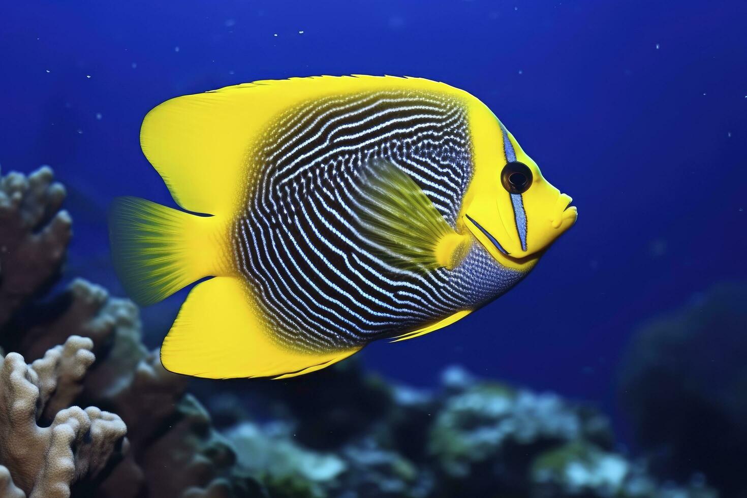 ai gerado lindo peixe anjo dentro a oceano. ai gerado foto