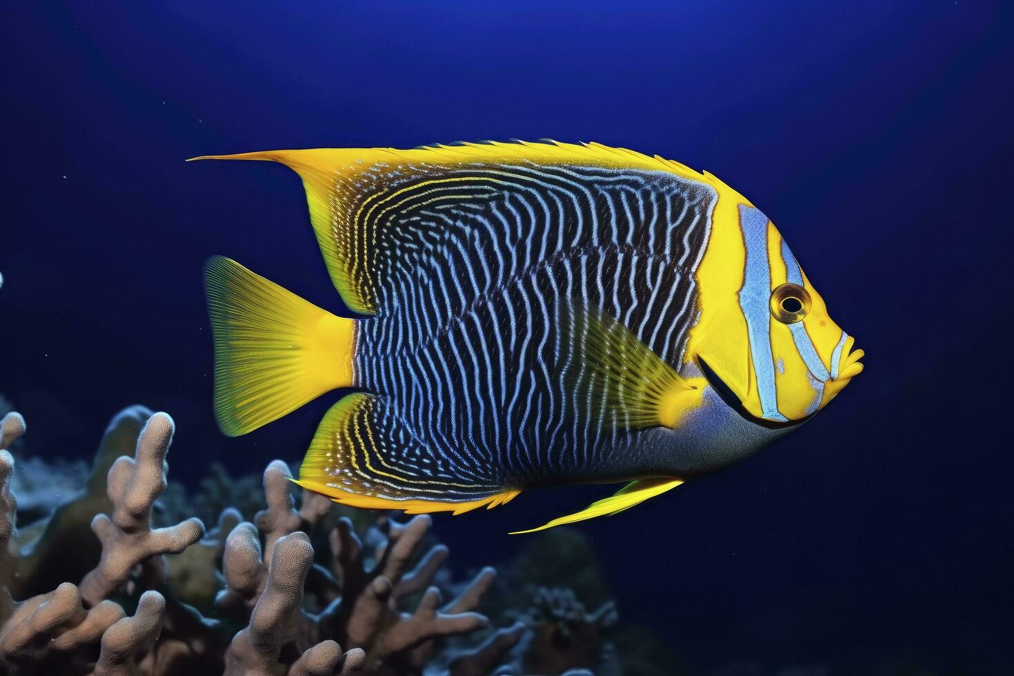 ai gerado lindo peixe anjo dentro a oceano. ai gerado foto