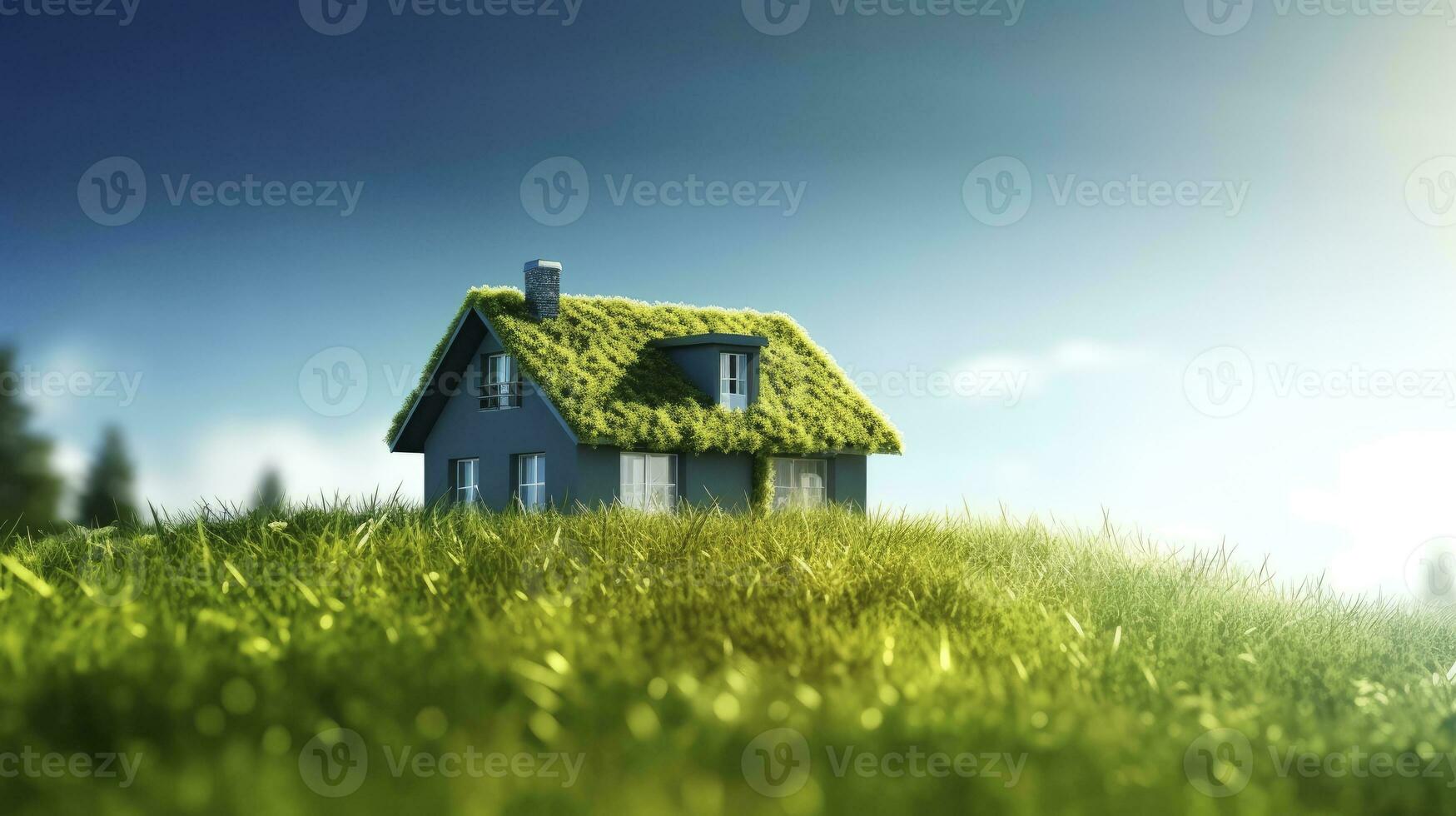 ai gerado verde e ambientalmente amigáveis habitação conceito. ai gerado foto
