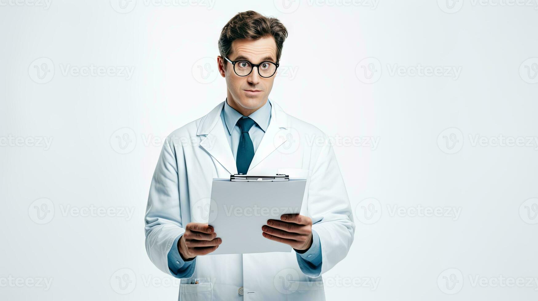 ai gerado retrato do uma profissional médico médico dentro uma clínico configuração foto