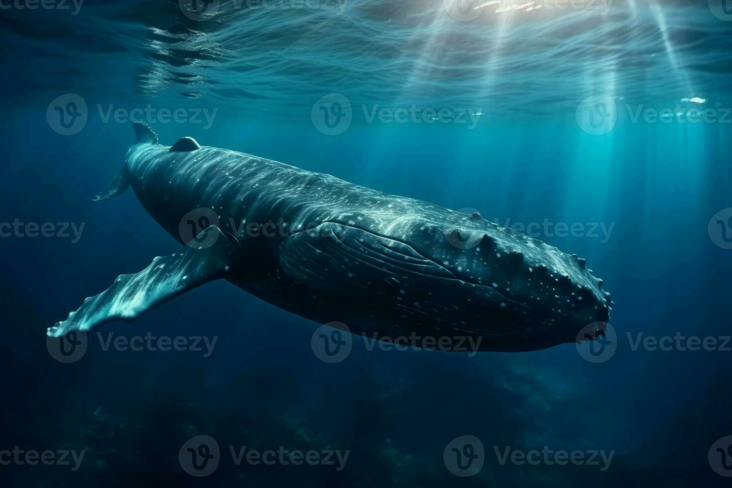 ai gerado embaixo da agua mar baleia criatura. gerar ai foto