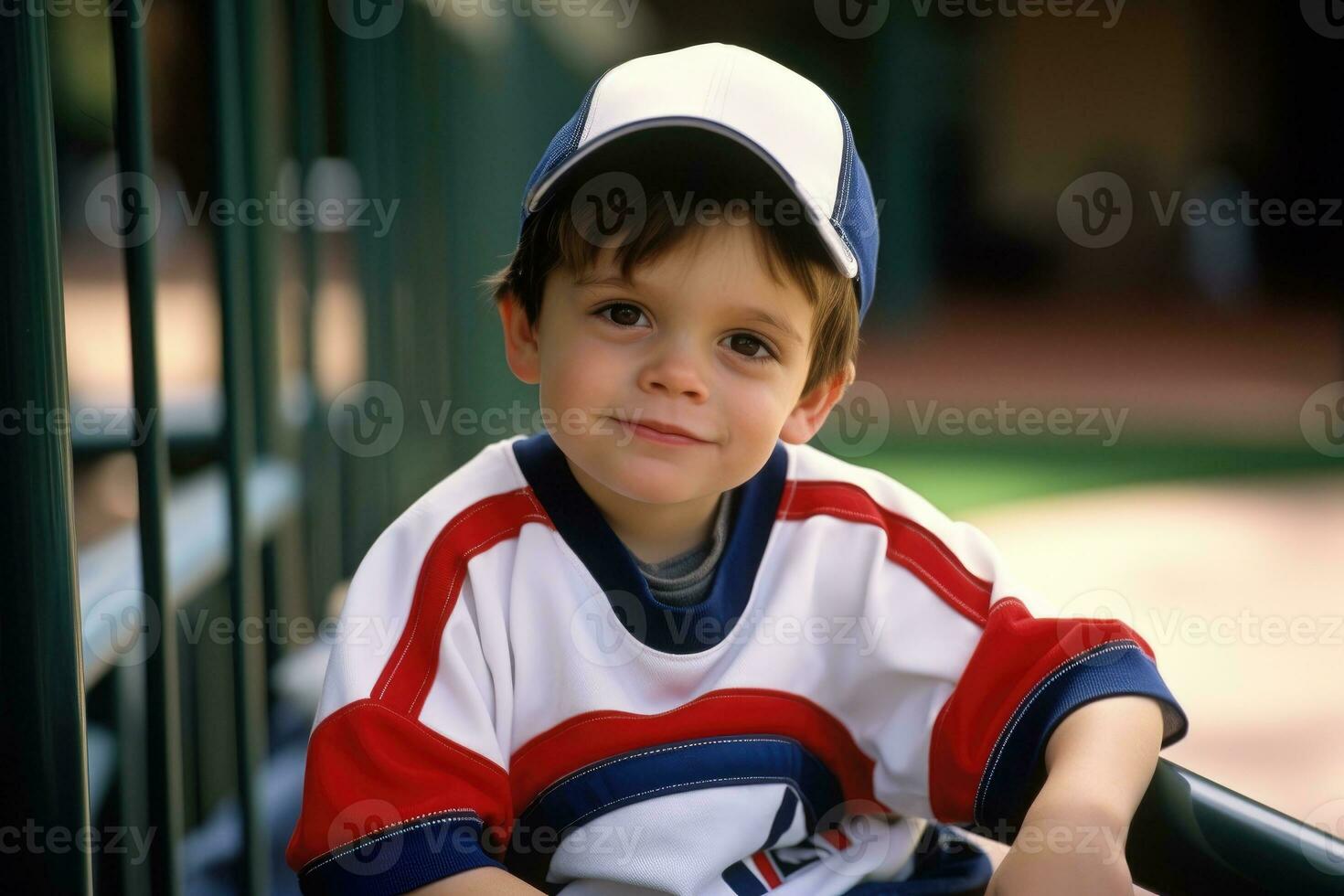 ai gerado autismo. criança. cedo sinais do autismo síndrome dentro crianças. vestindo beisebol terno. ai generativo foto