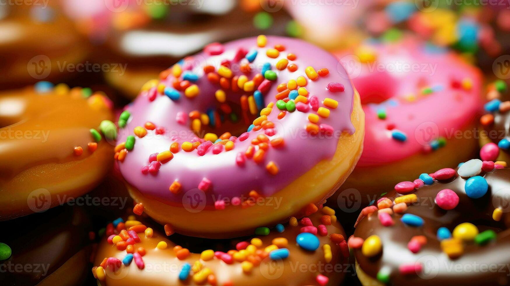 ai gerado açúcar doce rosquinha Comida foto