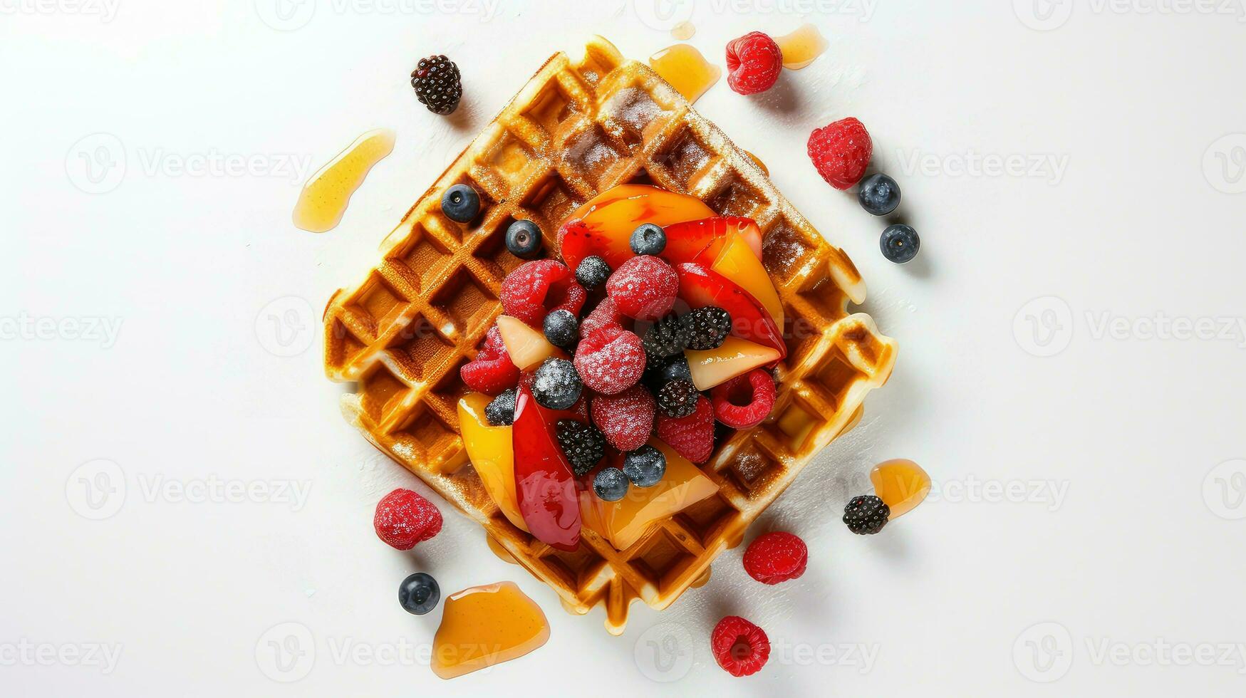 ai gerado Escovar Belga waffle Comida foto