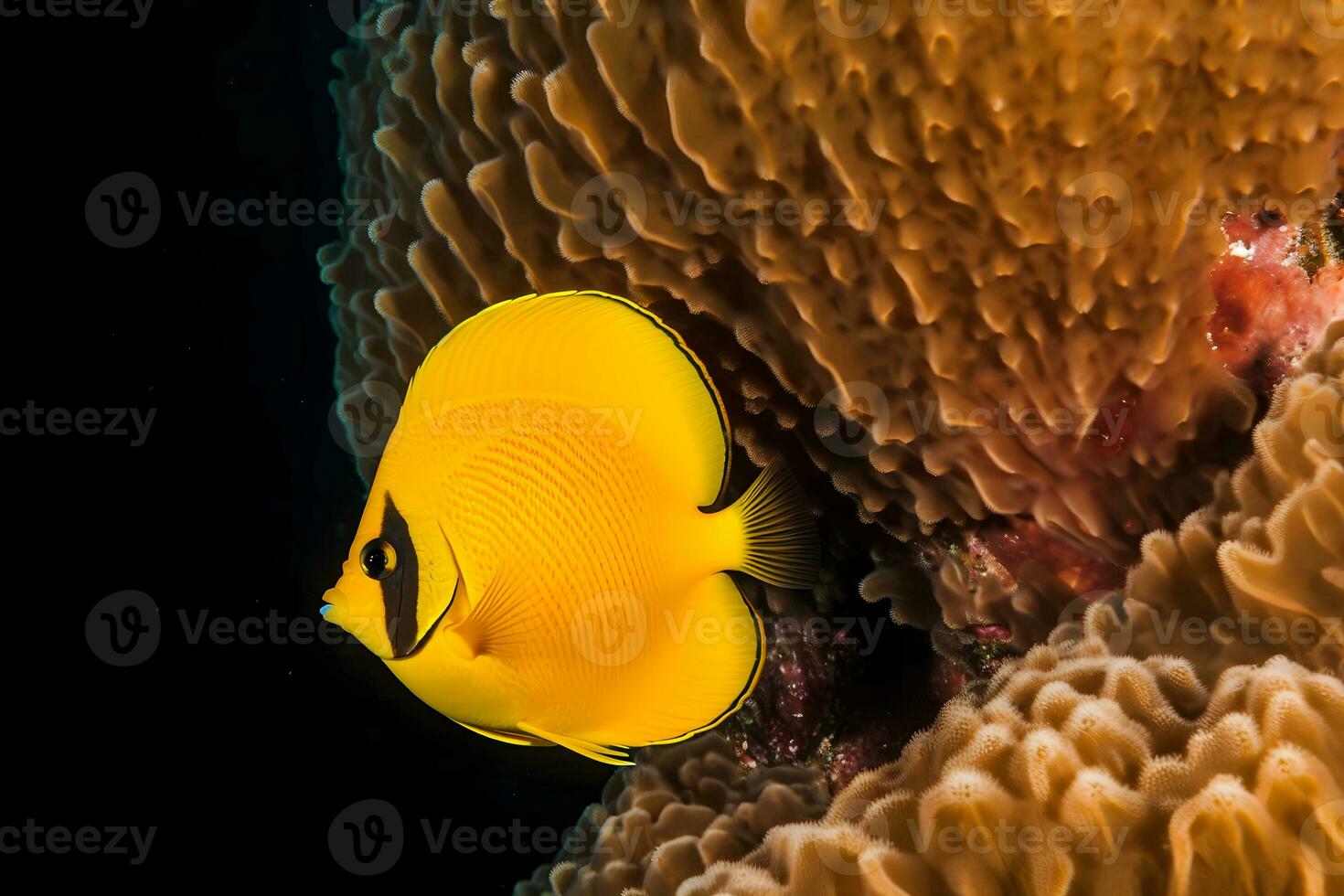 ai gerado mar vida exótico tropical coral recife cobre borboleta peixe. neural rede ai gerado foto