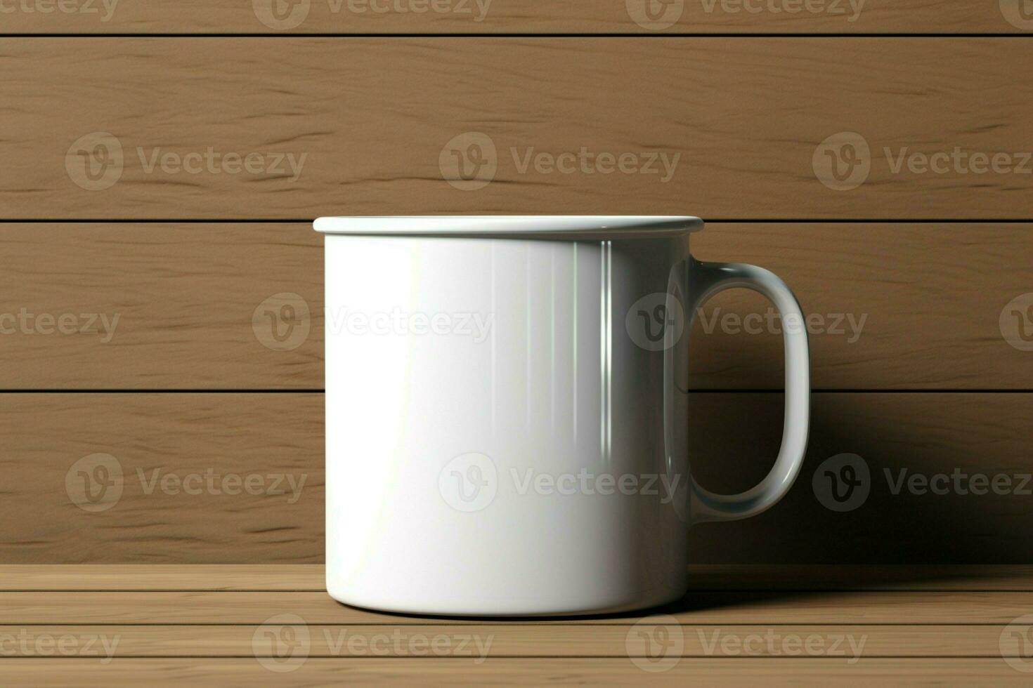 ai gerado simples brincar branco esmalte caneca dentro 3d Renderização em branco modelo foto